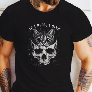 Als het past, zit het erin Schattige kat schedel G T-shirt
