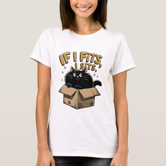 Als het past, zit ik bij de kat | Grappig sarcasti T-shirt (Voorkant)