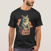 Als het past, zit ik bij de kat t-shirt (Voorkant)