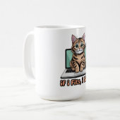 Als het past, zit ik erin - Grappige kattenmeme la Koffiemok (Voorkant links)