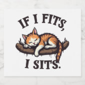 Als het past zit ik grappig slaperig kat katachtig bier etiket (Enkel label)