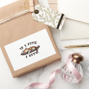 Als het past zit ik grappig slaperig kat katachtig rechthoekige sticker