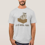 Als het past, zit ik kat t-shirt<br><div class="desc">Kat regel nummer 1: Als het past,  zit ik.  Als je poetkat niet graag in een container zit die mogelijk past,  is het waarschijnlijk geen kat en moet je hem laten controleren.</div>