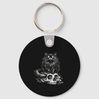 Als het past zit zwarte kat schedel gotische donke sleutelhanger