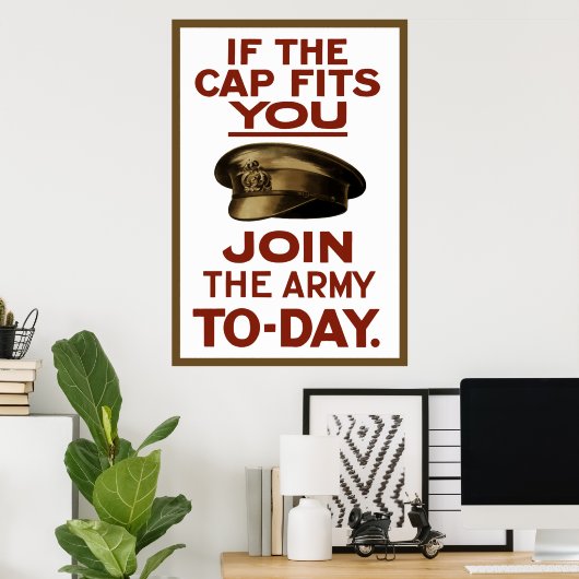 Als het Pet je past — treed je bij het leger Poster (Thuiskantoor)