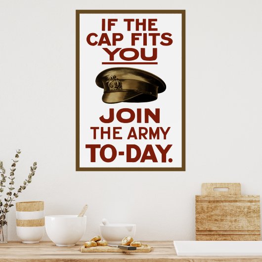 Als het Pet je past — treed je bij het leger Poster (Keuken)