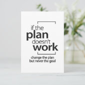 Als het plan niet werkt, verandert het plan niet d RSVP kaartje (Staand voorkant)