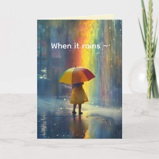 ALS HET REGENT - BETERSCHAPKAART BEDANKKAART (Voorkant)