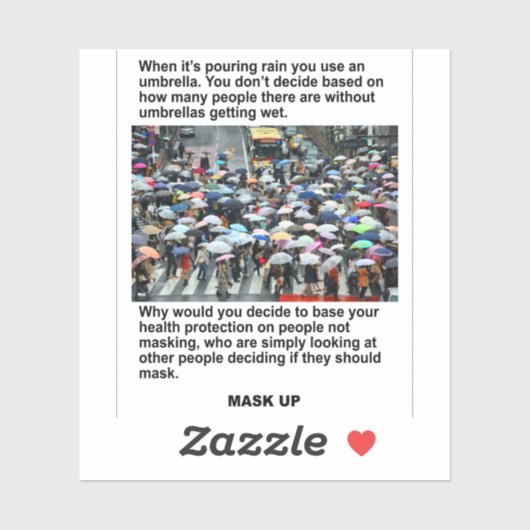 Als het regent, gebruik dan een paraplu vinyl stic sticker (Vel)