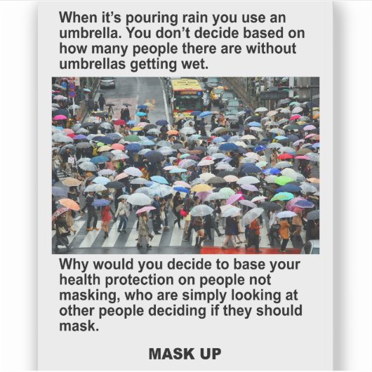 Als het regent, gebruik dan een paraplu vinyl stic sticker (Voorkant)