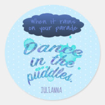 Als het regent inspiratie blauwe aanmoediging