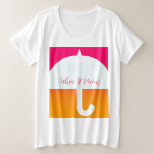 Als het regent paraplu grote maat t-shirt