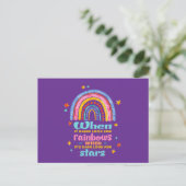 Als het regent, zoek dan naar regenbogen briefkaart (Staand voorkant)