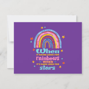 Als het regent, zoek dan naar regenbogen briefkaart