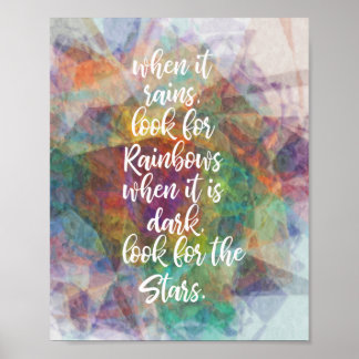 Als het regent, zoek dan naar regenbogen, donkere  poster