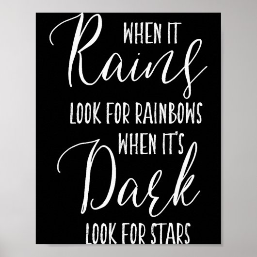 Als het regent, zoek dan naar regenbogen Motiveren Poster (Voorkant)