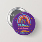 Als het regent, zoek dan naar regenbogen ronde button 5,7 cm (Voorkant /achterkant)