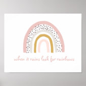 Als het regent, zoek dan Rainbows Boho Poster (Voorkant)