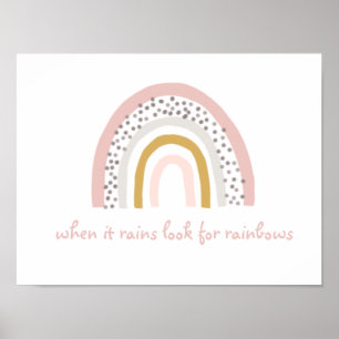 Als het regent, zoek dan Rainbows Boho Poster