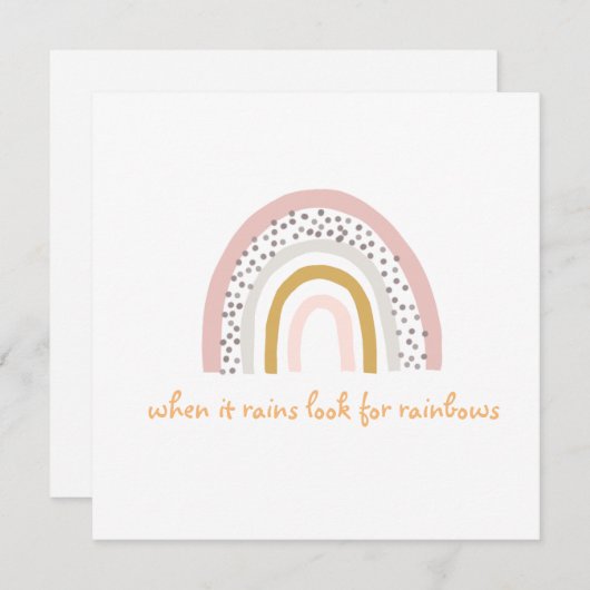 Als het regent, zoek dan Rainbows Boho Wenskaart (Voorkant / Achterkant)