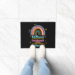 Als het regent, zoek dan regenbogen deurmat