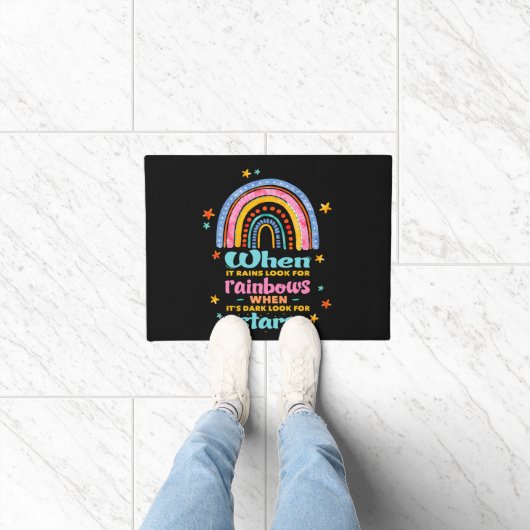 Als het regent, zoek dan regenbogen deurmat (Binnen)