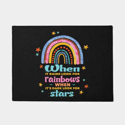 Als het regent, zoek dan regenbogen deurmat (Voorkant)
