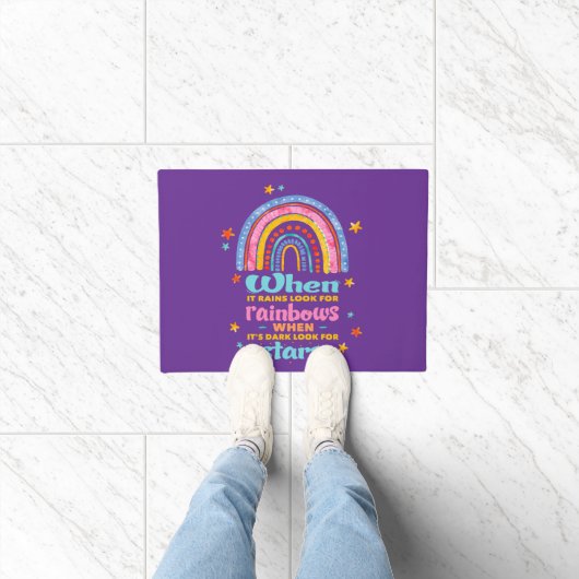 Als het regent, zoek dan regenbogen deurmat (Binnen)
