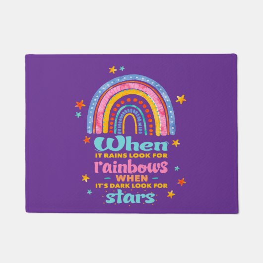 Als het regent, zoek dan regenbogen deurmat (Voorkant)
