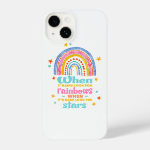 Als het regent, zoek dan regenbogen iPhone 14 hoesje