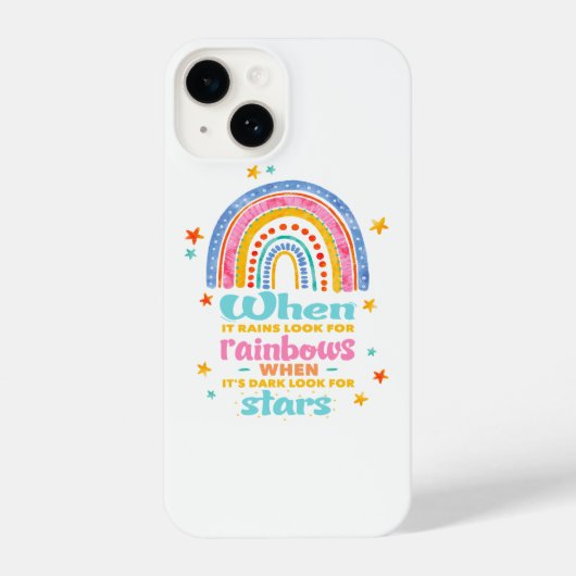 Als het regent, zoek dan regenbogen iPhone hoesje (Achterkant)