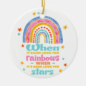 Als het regent, zoek dan regenbogen keramisch ornament (Voorkant)
