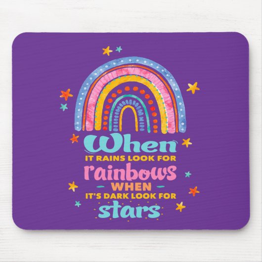 Als het regent, zoek dan regenbogen muismat (Voorkant)