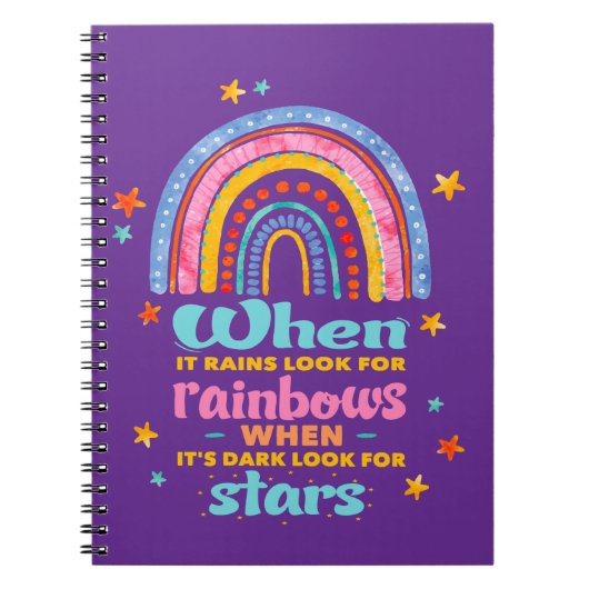 Als het regent, zoek dan regenbogen notitieboek (Voorkant)