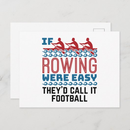 Als het roeien gemakkelijk was zouden zij als Foot Briefkaart (Voorkant / Achterkant)