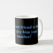 Als het telefoonnummer van de beste vriend van een koffiemok (Voorkant rechts)