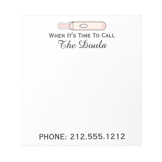 Als het tijd is om de Doula-zwangerschap te noemen Notitieblok (Voorkant)