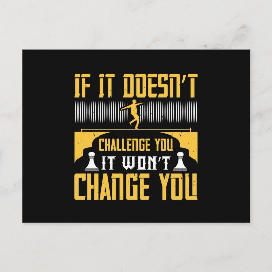 Als het u niet uitdaagt, zal het u niet veranderen aankondigingskaart (Voorkant)
