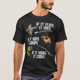 Als het vliegen Dies Hops laat vallen haken koken  T-shirt