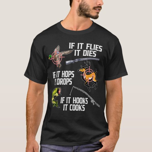 Als het vliegen Dies Hops laat vallen haken koken  T-shirt (Voorkant)