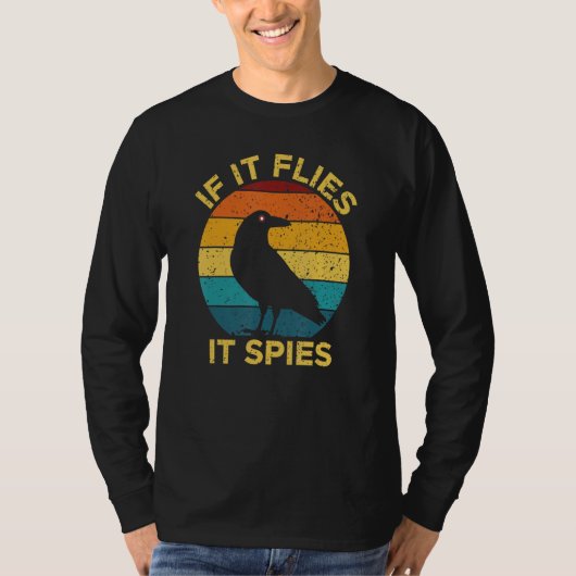 Als het vliegt, bespioneert het vogel die de Vinta T-shirt (Voorkant)