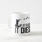 Als het vliegt gaat het dood koffiemok (Voorkant links)
