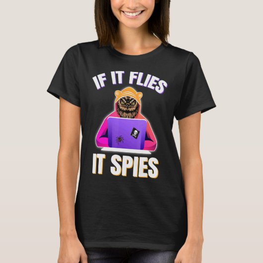 Als het vliegt, spioneert het samenzwering Theory T-shirt (Voorkant)