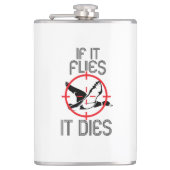 Als het vliegt, wordt het Duck Hunting Heupfles (Voorkant)