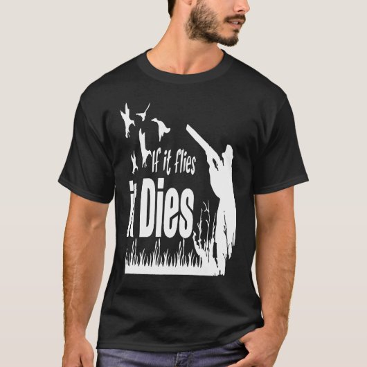 Als het vliegt, wordt het Duck Hunting T-shirt (Voorkant)