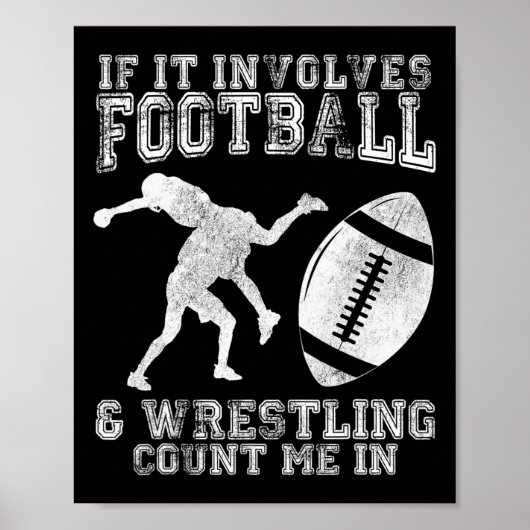 Als het voetbal en worstelen betreft, tel me dan m poster (Voorkant)