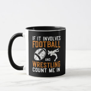 Als het voetbal en worstelen betreft, tel me mee mok