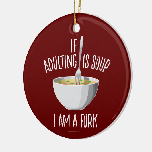 Als het Volgen soep is Keramisch Ornament (Links)