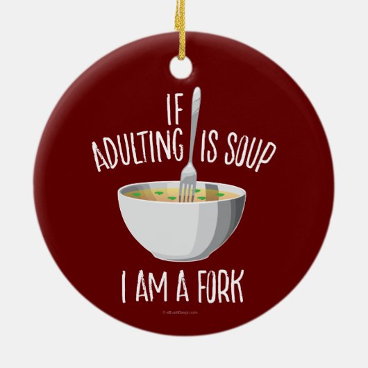 Als het Volgen soep is Keramisch Ornament (Achterkant)