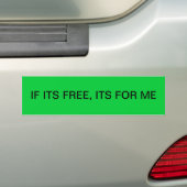 ALS HET VOOR MIJ VRIJ IS BUMPERSTICKER (Op auto)